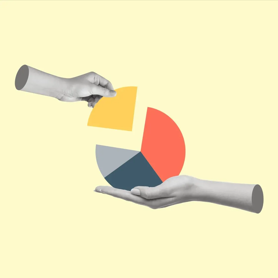Illustration : des mains construisent un graphique, symbolisant l'automatisation marketing à Rennes