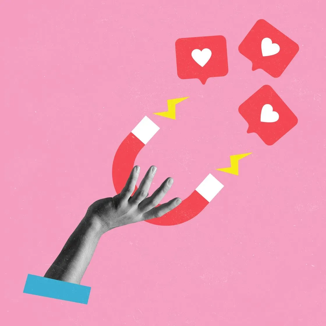 Illustration d'un lead magnet avec une enveloppe email et un aimant attirant des contacts qualifiés