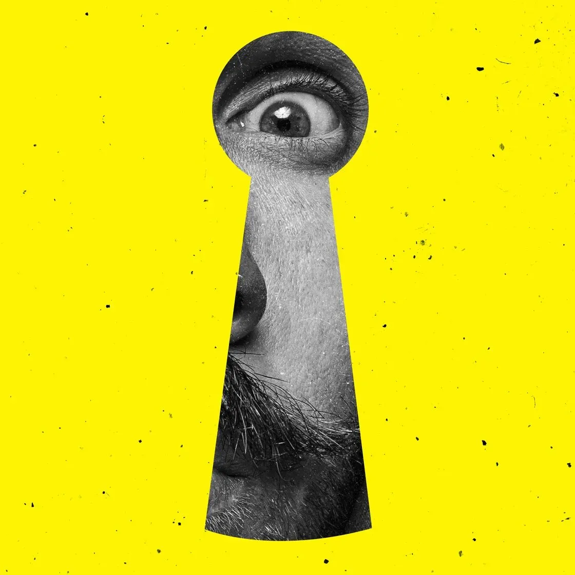 Illustration : un oeil observe à travers un trou de serrure, symbolisant l'analyse approfondie d'un audit SEO