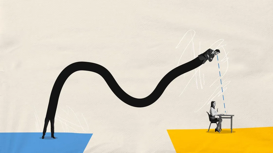 Illustration : une personne observe l'horizon depuis une position élevée, symbolisant la visibilité locale